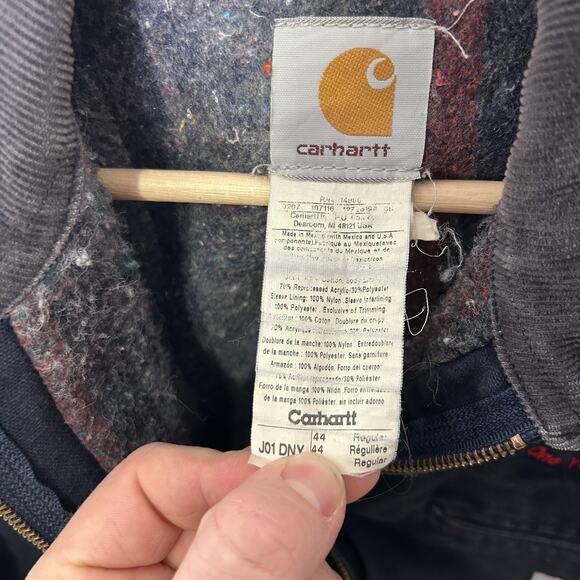 Vintage Carhartt Blanket-Lined Detroit Jacket “Dark Navy” - Picture 6 of 9